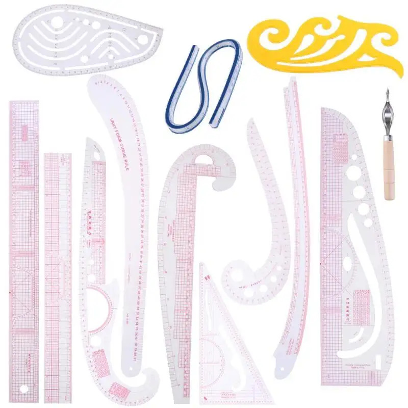 Multi-Function Curve Ruler Set, Multi-Purpose Cutting