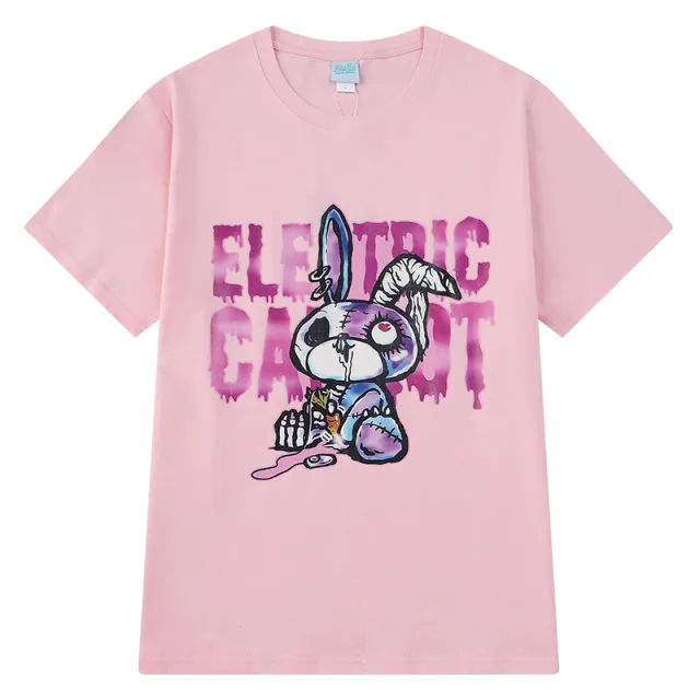 Men's Harajuku Style Cotton Short sleeved T shirt Pink - Shop at LoveMi