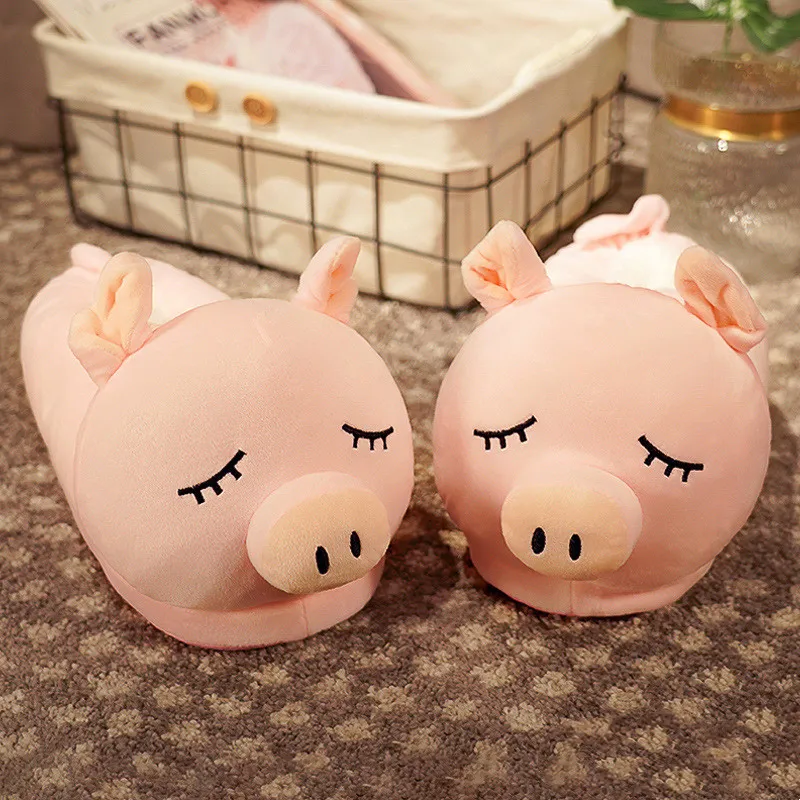 Household Bag With Cute Plush Cotton Slippers - 10Color-One Size