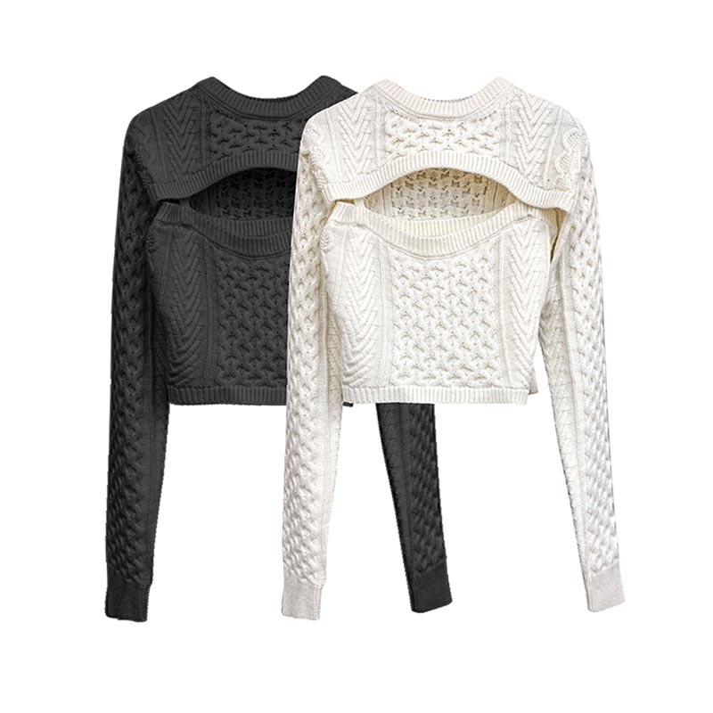 Women's Wool Sweater Long Sleeve Round Neck