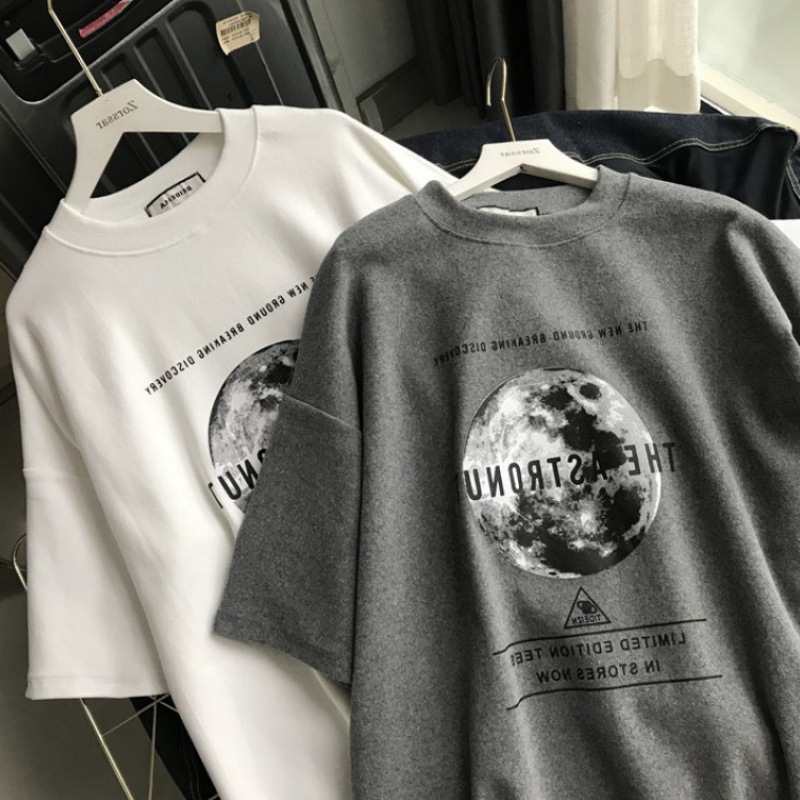 Loose Half-sleeved Large Size Printed Letter T-shirt Short-sleeved Top