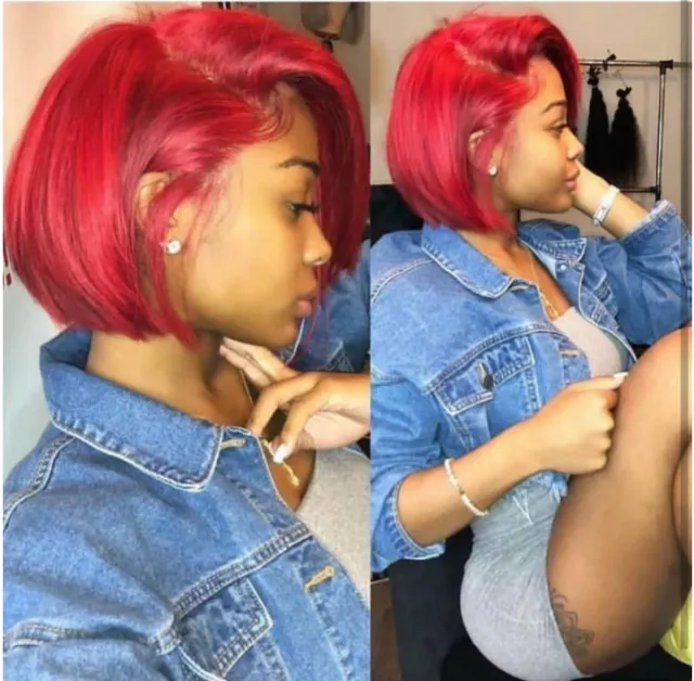 Partially Divided Big Red BOB Short Hair Red - Shop at LoveMi