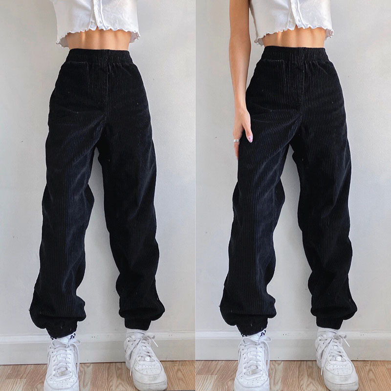 Women's Solid Color Waist High Waist Casual Pants