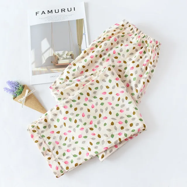 Thin Ladies Cotton Pajama Pants Woven Plus Size Home 8Style Xl - Shop at LoveMi