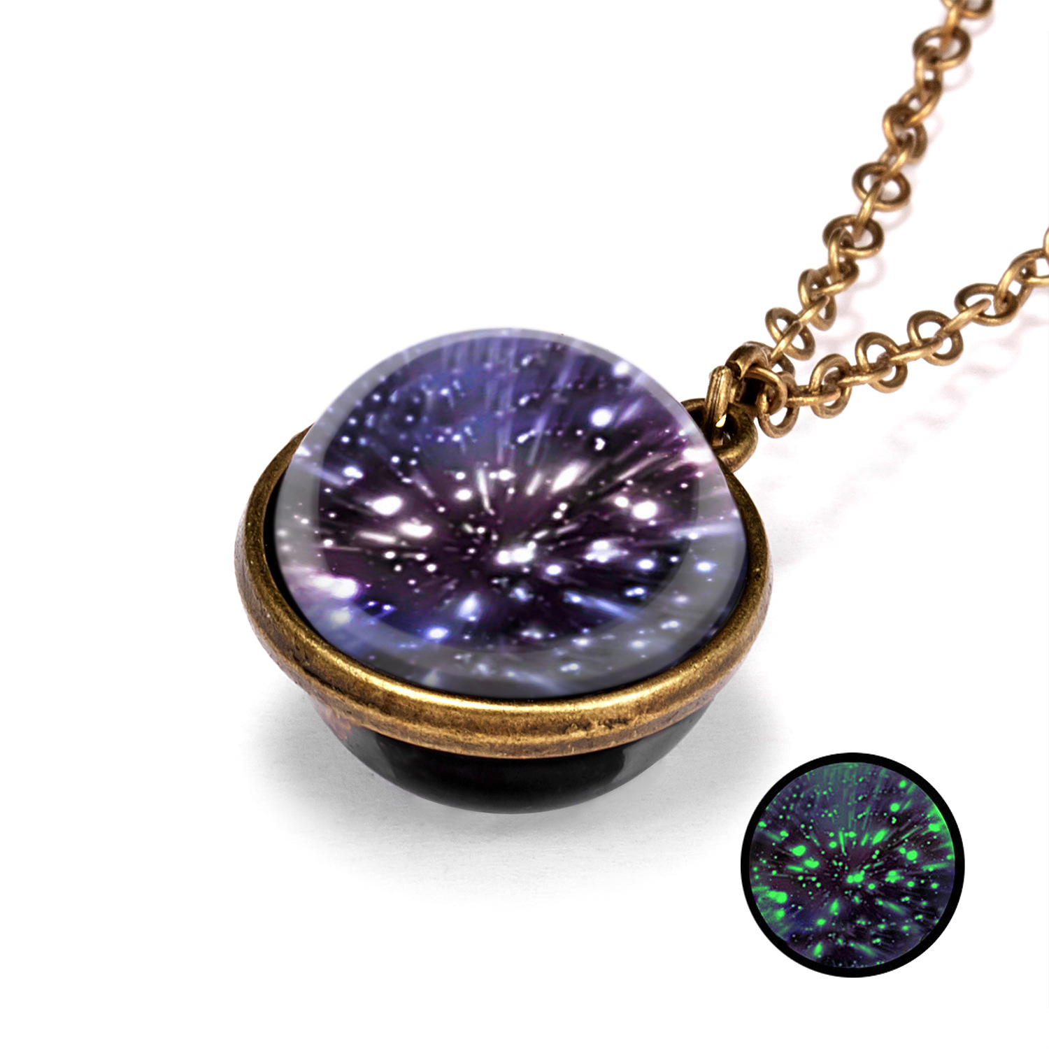 Cosmic Luminous Double-sided Retro Pendant Necklace