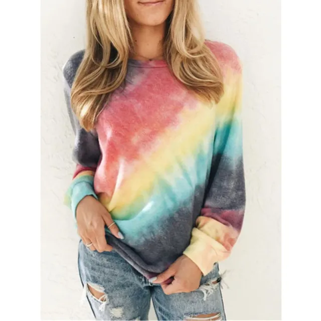 Printed Round Neck Long Sleeve Casual T Shirt Top Women Red - Shop at LoveMi