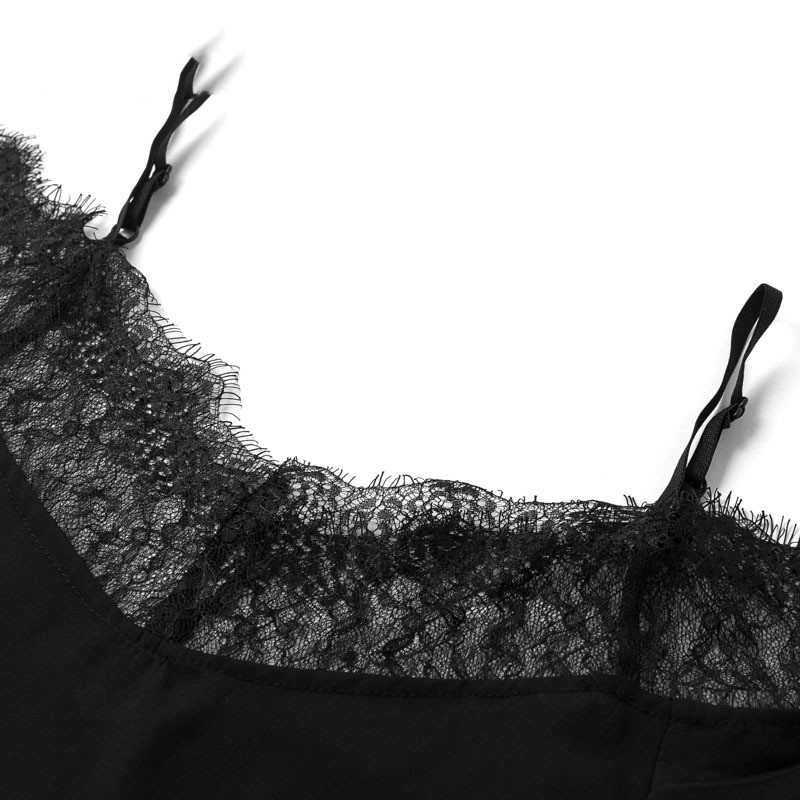 V-neck Stitching Lace Long Sleeve Top With Pullover Strap