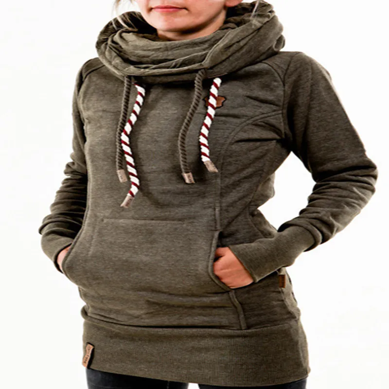 Stacked Collar Mid-length Wool Velvet Women's Sweater - Green