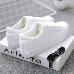 Spring New Casual Flat White Shoes Women - White - View 1