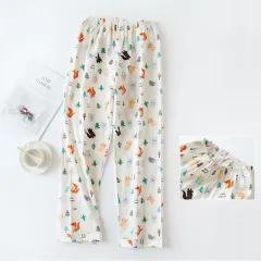 Thin Ladies Cotton Pyjama Pants Woven Plus Size Home - 5Style - View 1
