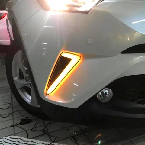 LED Daytime Running Lights Fog Modified Yellow Light Steering