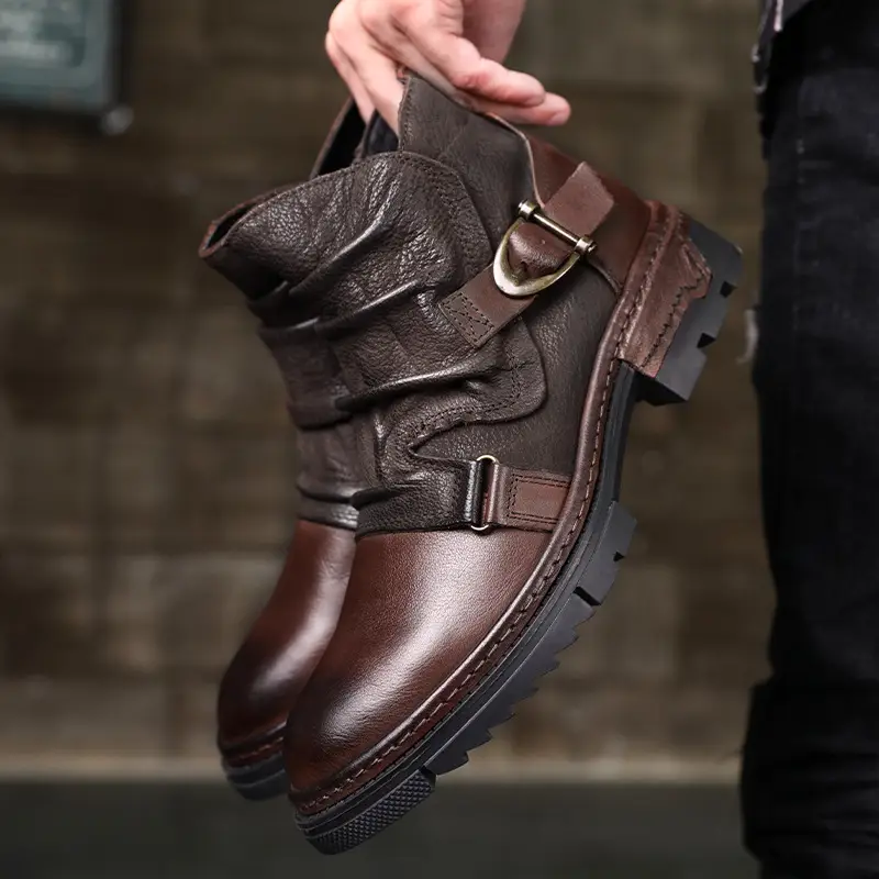 Plus Velvet Warm British High-top Leather Shoes Martin Boots