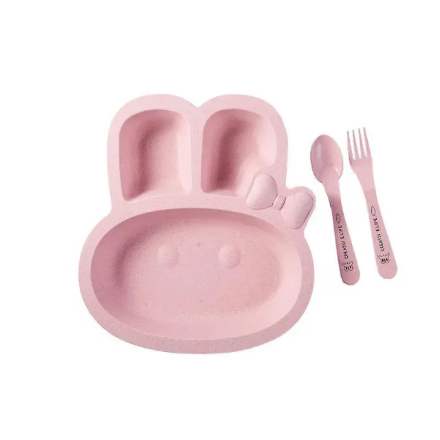 Household Fall Resistant And Environment Friendly Wheat Fiber Dish Pink - Shop at LoveMi