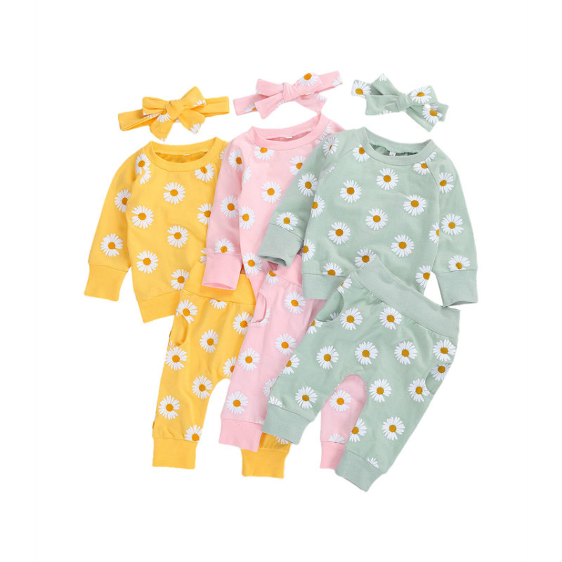 Full Print Chrysanthemum Baby And Child Suit