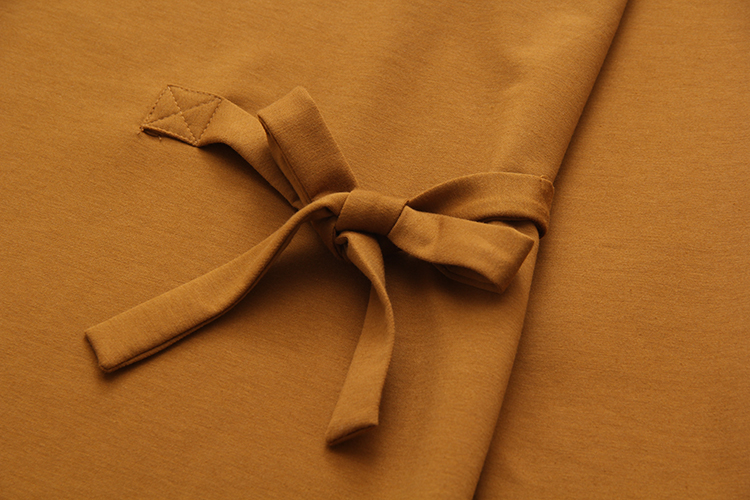 Large Size Fat MM Round Neck Pullover Thin Solid Color Waist Knit Dress