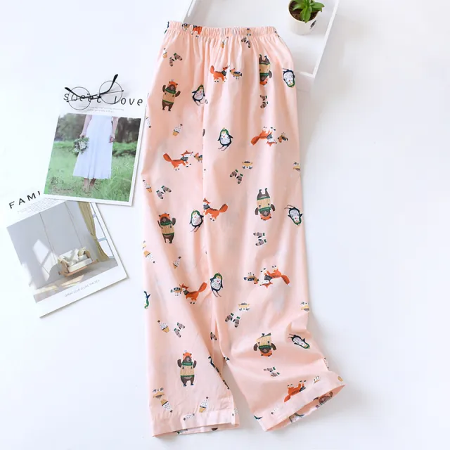 Thin Ladies Cotton Pajama Pants Woven Plus Size Home 10Style 3Xl - Shop at LoveMi