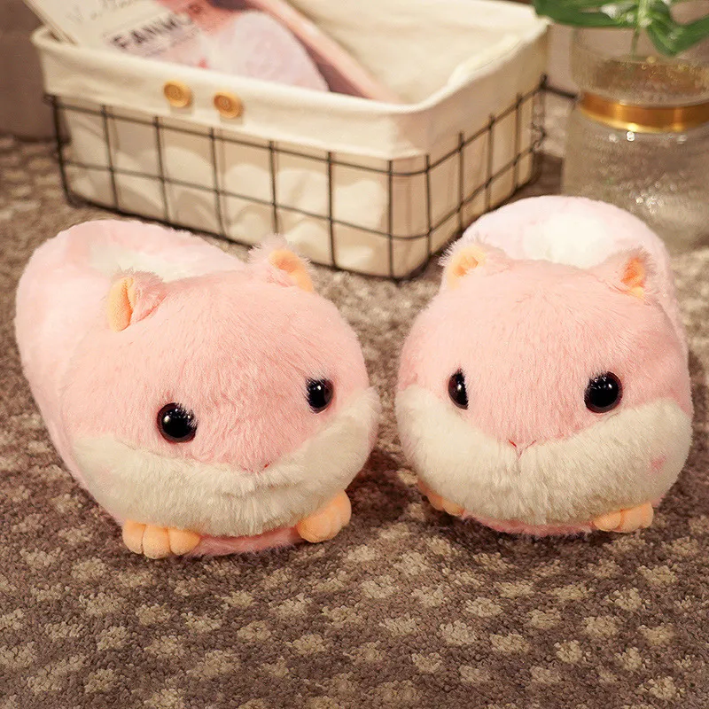Household Bag With Cute Plush Cotton Slippers - 2Color-One Size