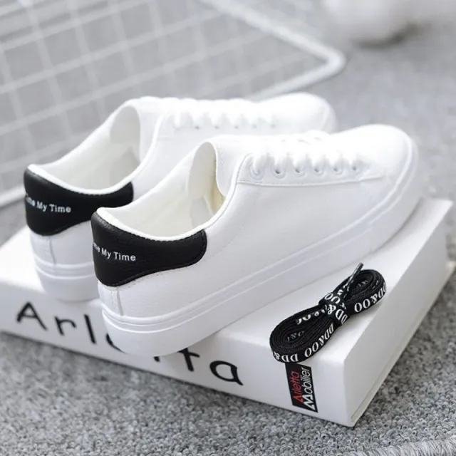 Spring New Casual Flat White Shoes Women Black - Shop at LoveMi