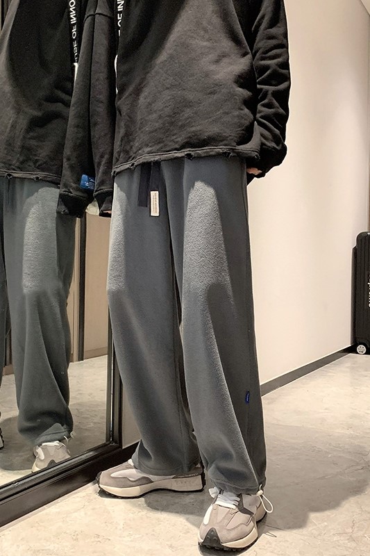 Polar Fleece Warm Pants With Loose Personality