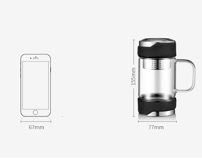 Insulation Glass Tea With Non-slip Bottom With Handle