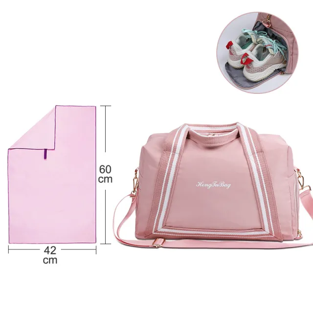 Travel Bag Large Capacity Female Short Distance Fitness Bag Dry And Wet Separation Tan - Shop at LoveMi