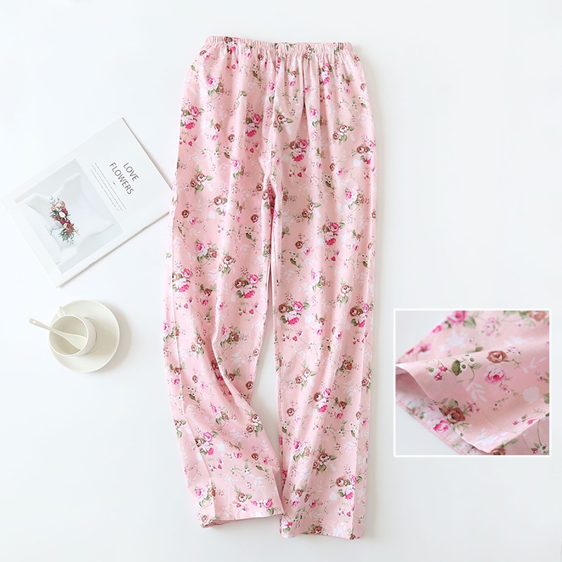 Thin Ladies Cotton Pajama Pants Woven Plus Size Home 3Style - Shop at LoveMi