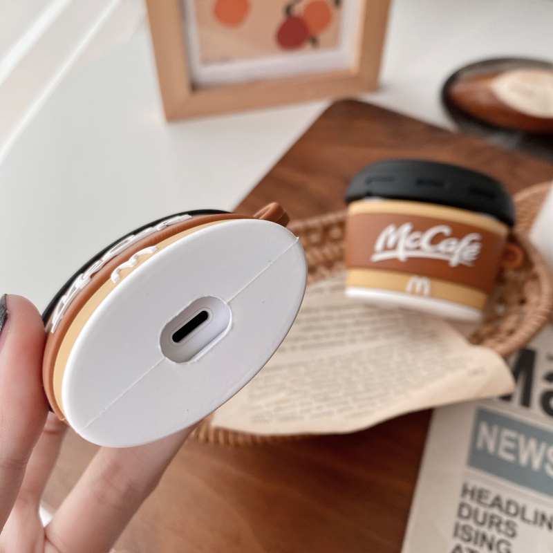 Compatible with Apple, Creative M Coffee Cup Earphone Case Soft Silicone Case Compatible with Apple, Creative M Coffee Cup Earphone Case Soft Silicone Case