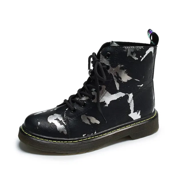 Spring And Autumn Single Boots Thick Soled Ankle Boots Black - Shop at LoveMi