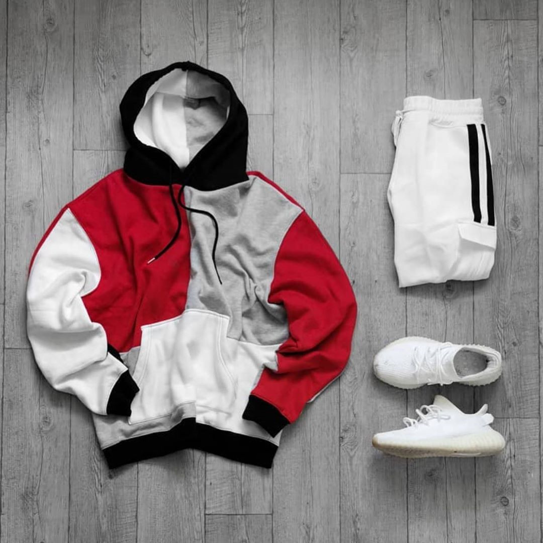 Men's Multicolor Patchwork Loose Sweatshirt