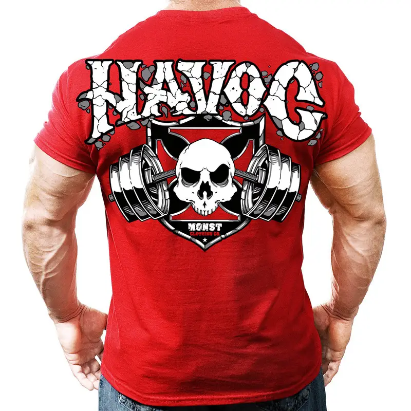 Men's Oversized Skull Print Casual Sports Top