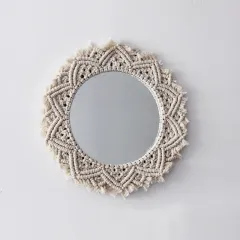 Sunflower. INS Scandinavian Girl Heart Mirror Handmade Tapestry Cosmetic Mirror Ring Home Decoration - G - View 1