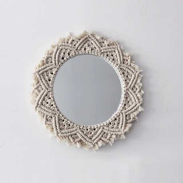 Sunflower. INS Scandinavian Girl Heart Mirror Handmade Tapestry Cosmetic Mirror Ring Home Decoration G - Shop at LoveMi
