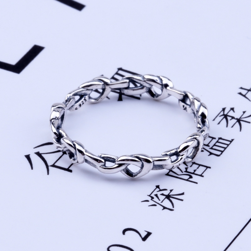 Heart Interlaced Ring Fashionable Simple Clear Style