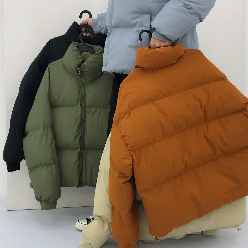 Winter Bread Clothes Simple Couple Loose Cotton Coat Jacket