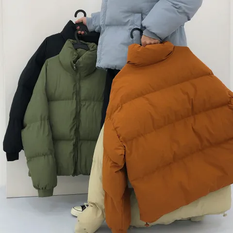 Winter Bread Clothes Simple Couple Loose Cotton Coat Jacket