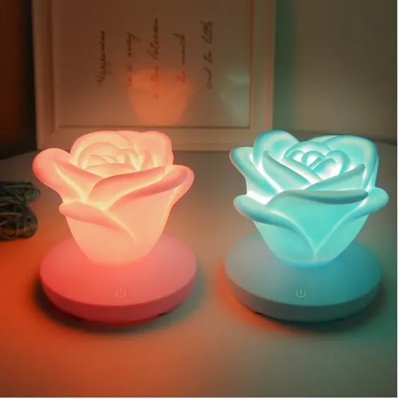 4 Colors Romantic Rose-shape Three Lighting Level