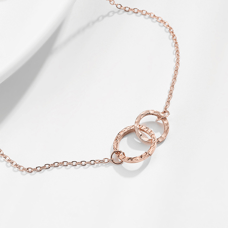 Simple Stainless Steel Gold Plated Circular Hollow Bracelet