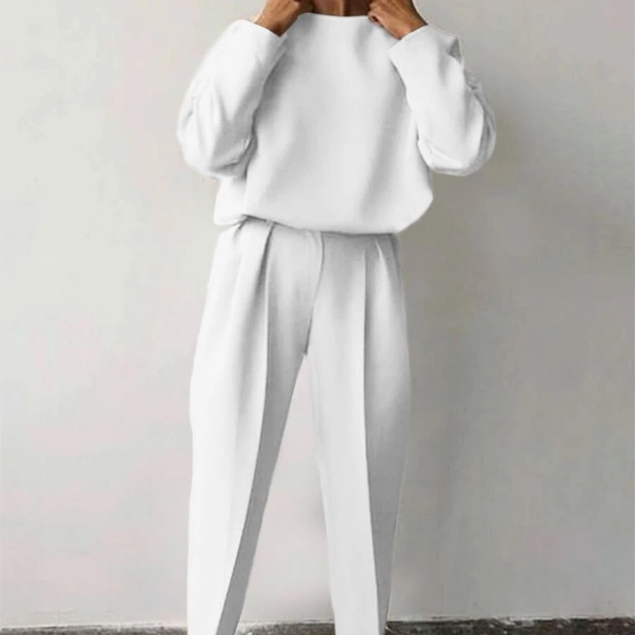 Explosive Loose Solid Color Long-Sleeved Casual Suit