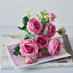 Korean Hand Holding Flowers, Wedding Bouquet, Home Bouquet - Purple - View 1