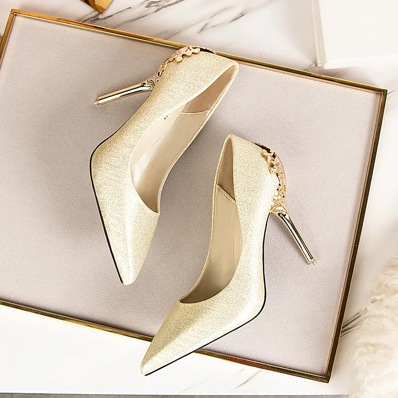Sexy Pumps Super 9.5 Cm High Heels Temperament Shoes High Heels - Gold