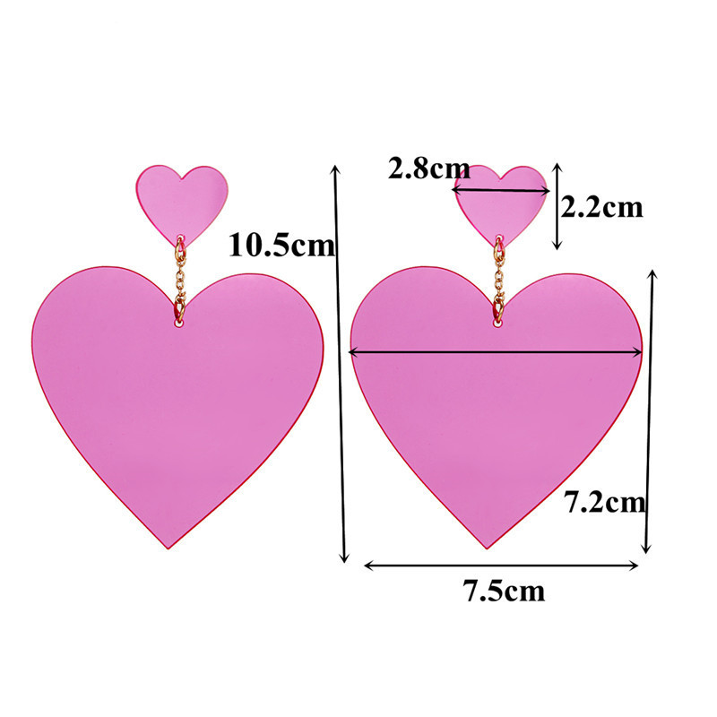 Acrylic Transparent Personality Peach Heart Love Earrings