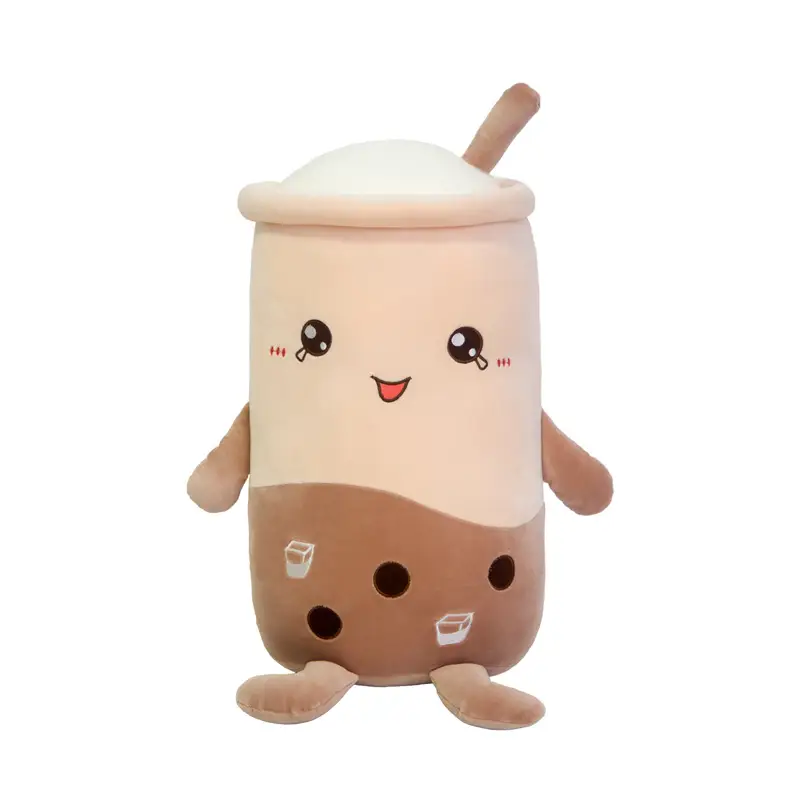Milk Tea Pillow Lovely Gift Down Cotton Knitting Plush Doll
