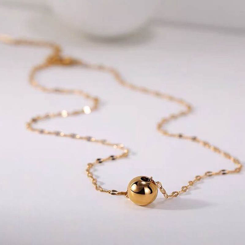 Small Round Bean Titanium Steel Corrugated Clavicle Chain