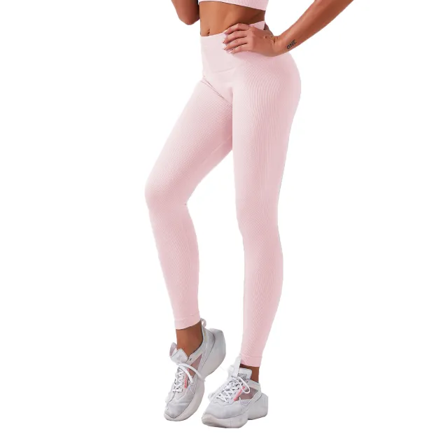 High Waist Peach Hip Yoga Pants Fitness Tight Sports Pants Pink - Shop at LoveMi
