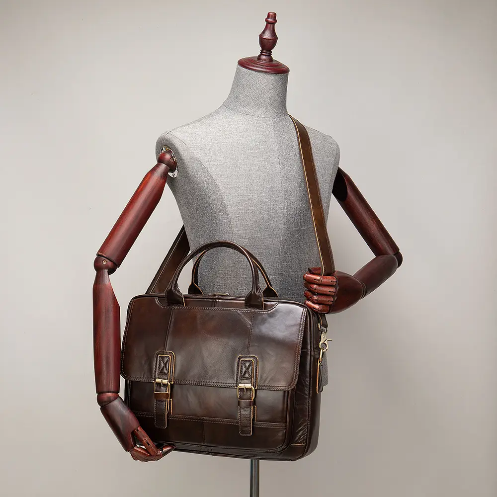 Men's Crosswise Business Handbag In Real Cowhide