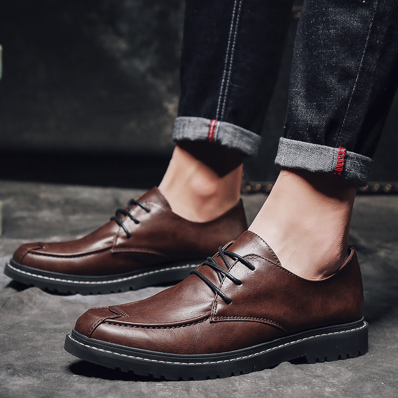 British Fashion All-match Men's Small Leather Shoes