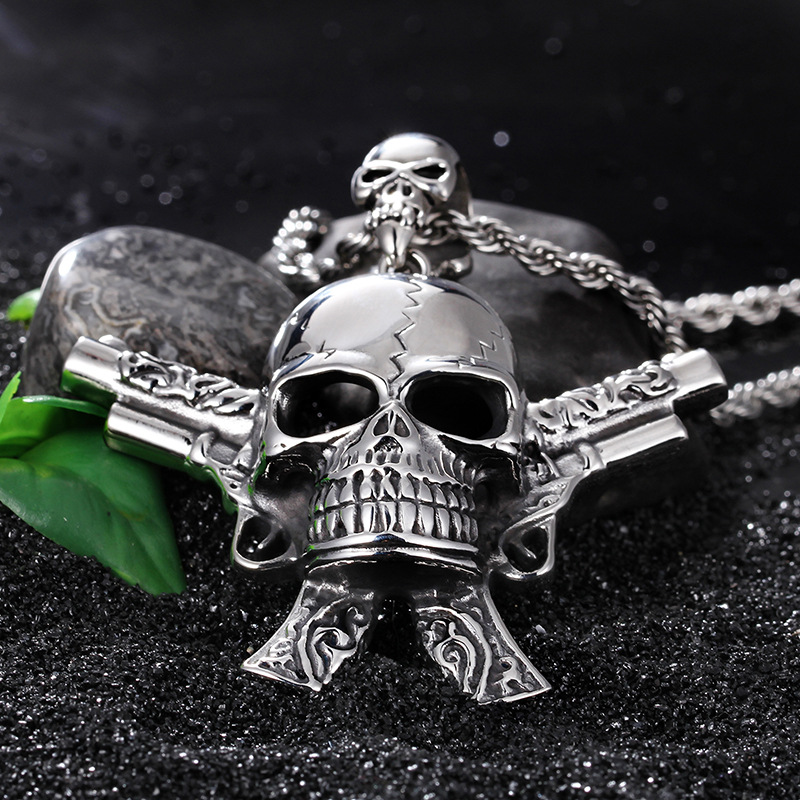 Punk Retro Skull Ghost Head Necklace Pendant