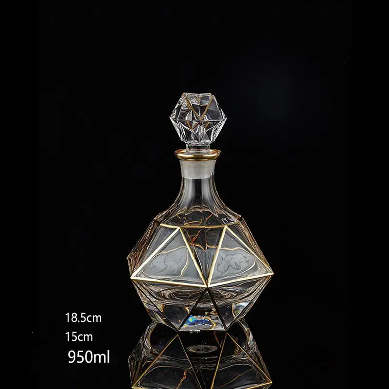 2 pieces of gold crystal whiskey glass