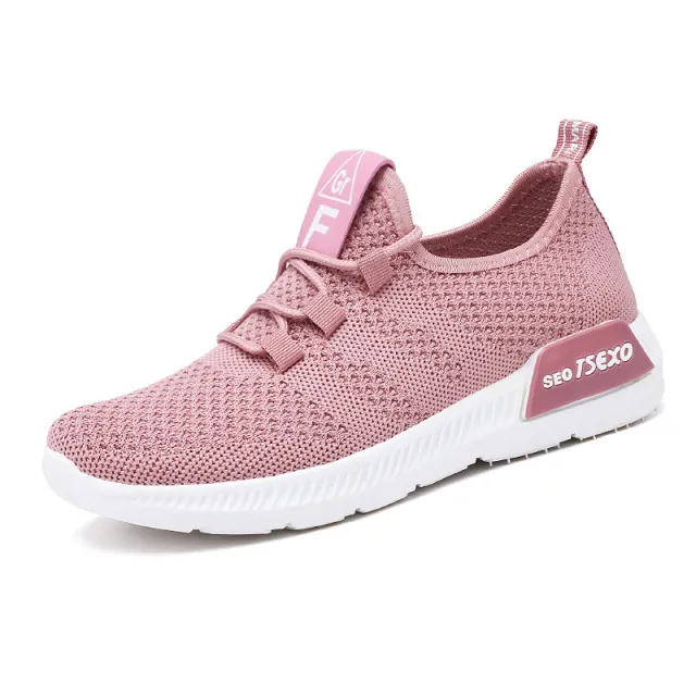 Casual Cross Strap Women Breathable Sneakers Pink - Shop at LoveMi