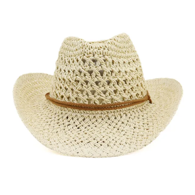 Western Cowboy Handmade Sun shading Straw Hat Beige - Shop at LoveMi